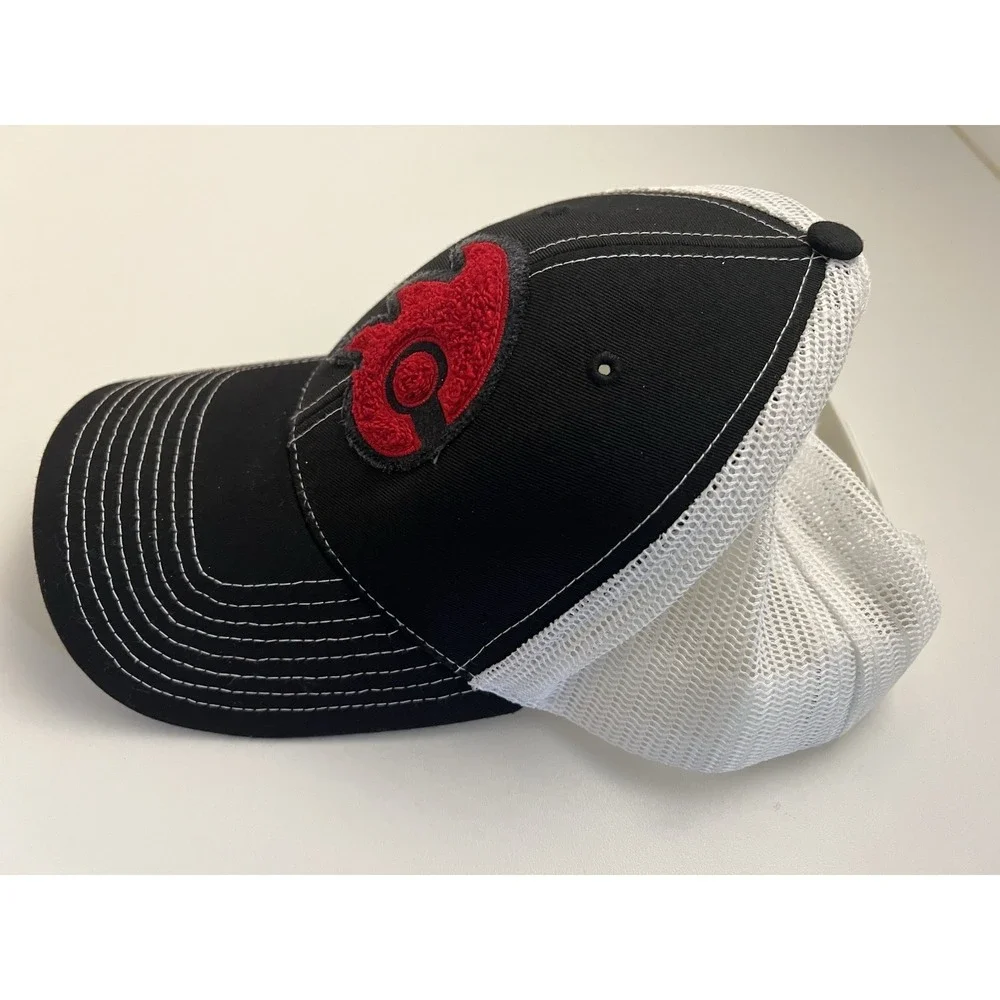 Trucker Hat Black/White Baseball Red Logo Adjustable Strap Richardson Brand
